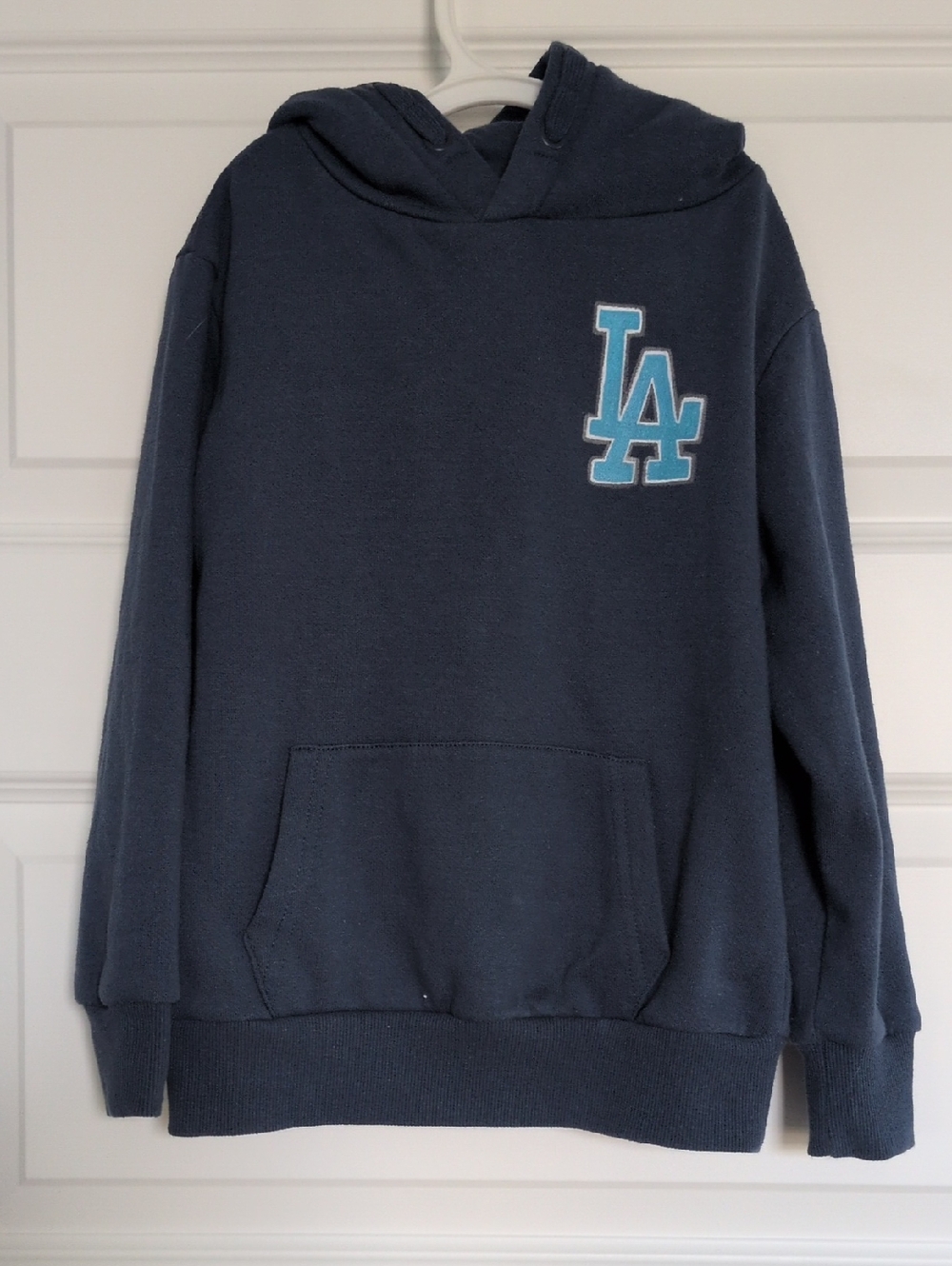 Navy Hoodie with Light Blue LA Logo
